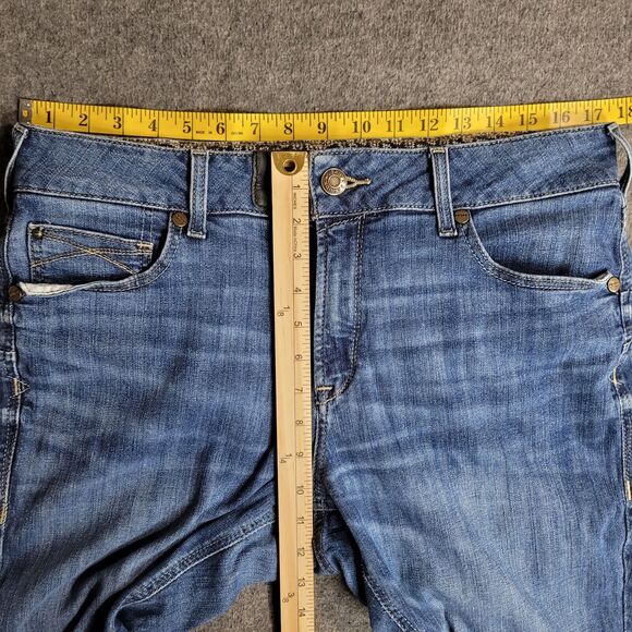 Ariat REAL Denim Leila Boot Cut Blue Jeans Womens 33R Perfect Rise Western 34x32 - Picture 3 of 12